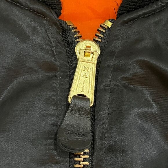 Vintage Army MA-1 Flight Black Intermediate Bomber Jacket Reversible Mens Sz XL - Picture 5 of 9